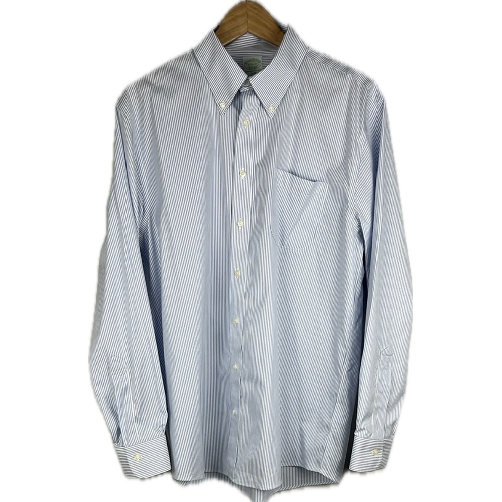 Brooks Brothers Stripe Dress Shirt Slim Non Iron Sz 16.5 34 Old Money Preppy